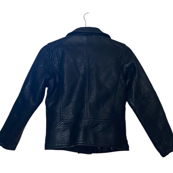 Diesel Kids Black Faux Leather Biker Jacket - Picture 2 of 9